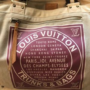 Large Louis Vuitton Global Shopper Tote Bag Purse